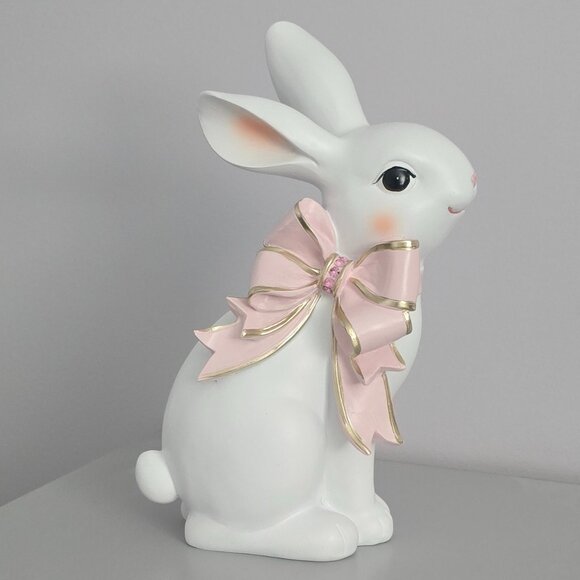 NEW Easter Bunny With Jewelled Pink Bow - Picture 1 of 3
